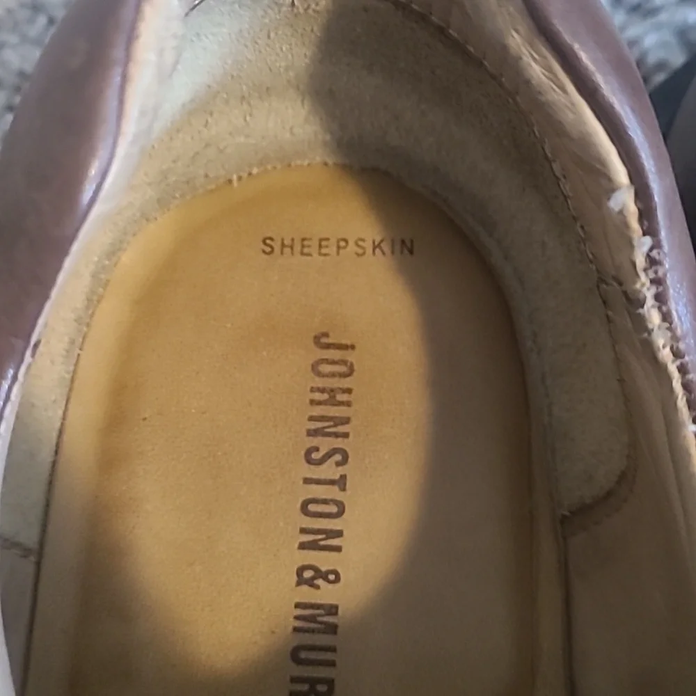GUC Johnston & Murphy Sheepskin Oxford Brown Dress Shoes Men's Sz 10.5M